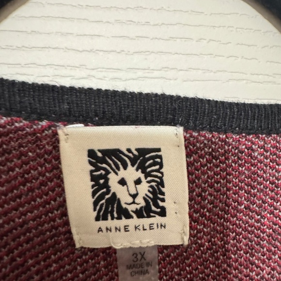 Anne Klein Plaid Long Sweater Cardigan - Picture 2 of 2